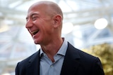 A happy Jeff Bezos. 