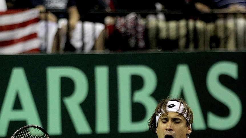 David Ferrer clinches Spain's first Davis Cup win on US soil.