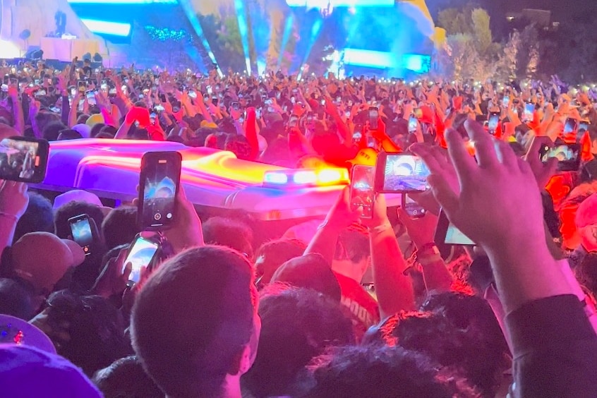 A vehicle in the crowd during the Astroworld music festival.