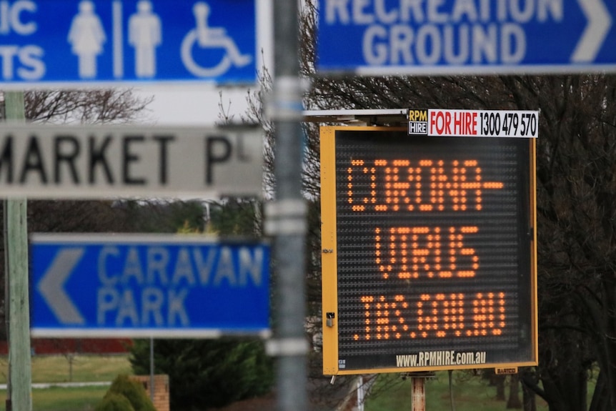 Coronavirus restriction sign in Bothwell