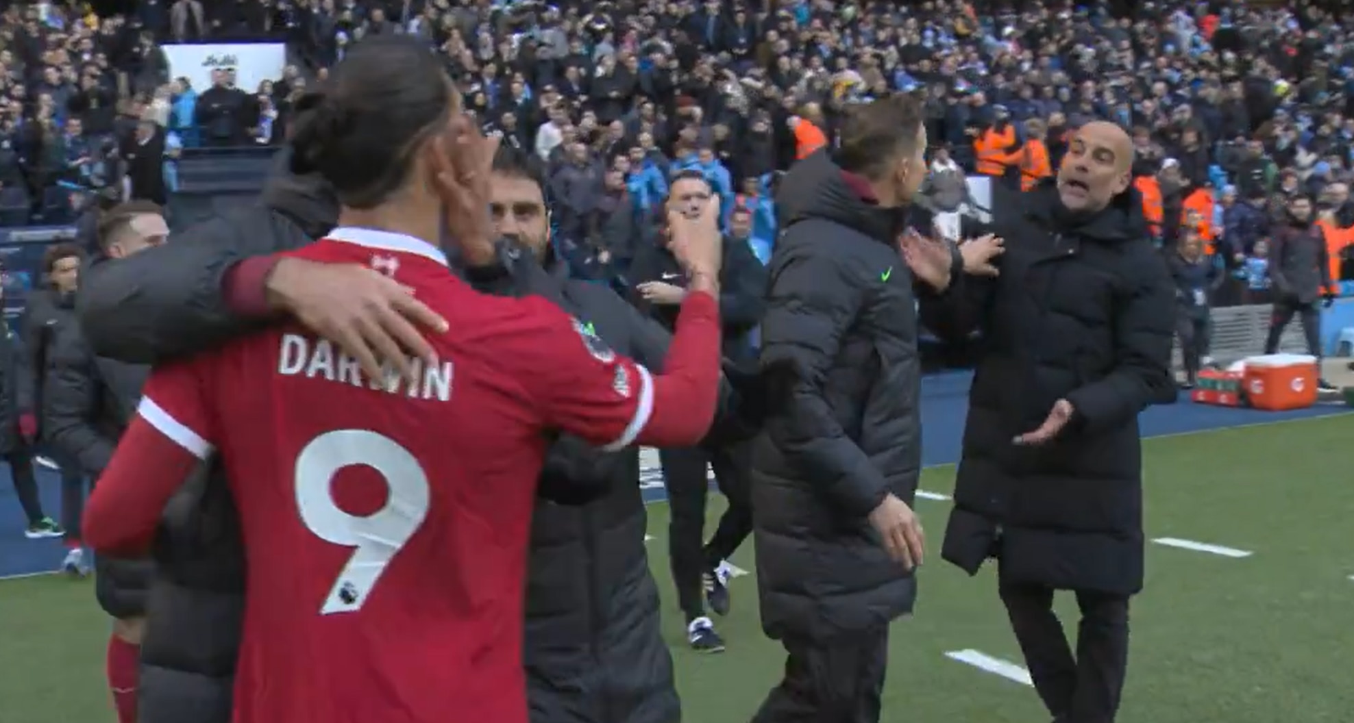 Darwin Nunez And Pep Guardiola In Heated Argument After Liverpool Draws ...