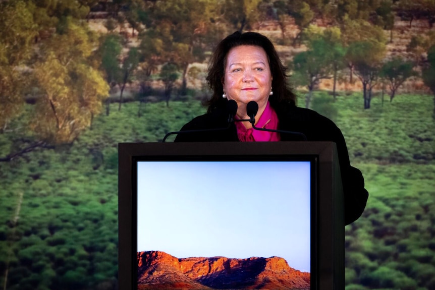 Gina Rinehart at a podium