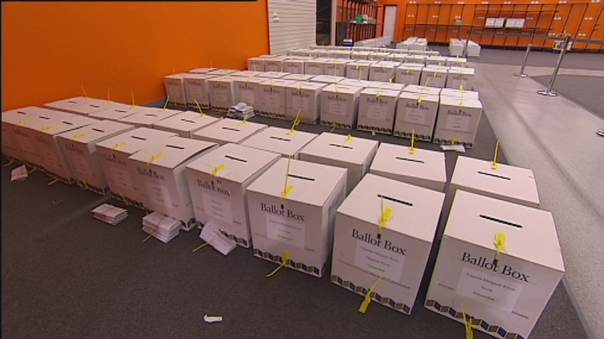 Local council election ballot boxes