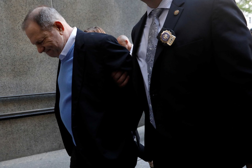Film producer Harvey Weinstein arrives at Manhattan Criminal Court in New York.