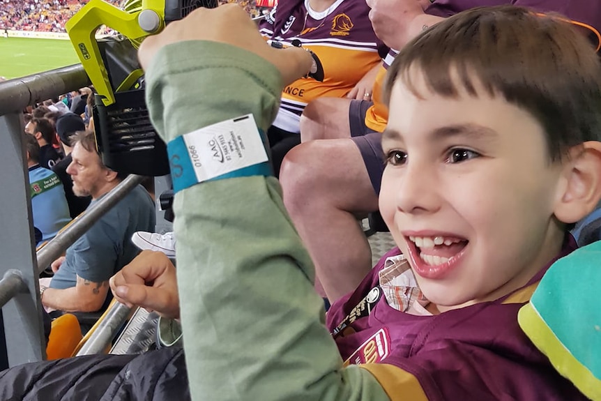 Young fan at the football.