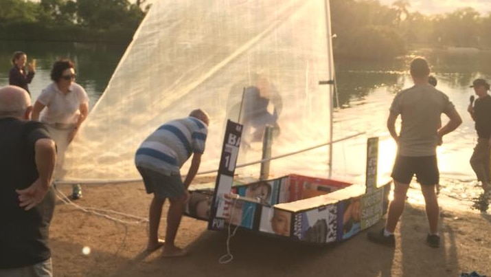 boat at sunrise