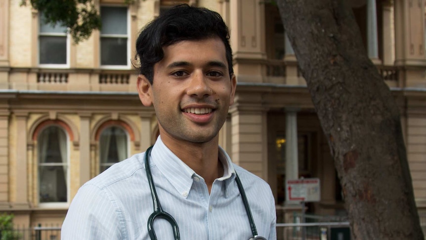 Dr Martin Seneviratne outside RPA Hospital