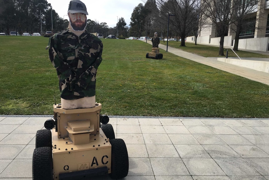 Army robotic targets at Russell.