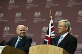 Foreign Minister Kevin Rudd and British foreign secretary William Hague