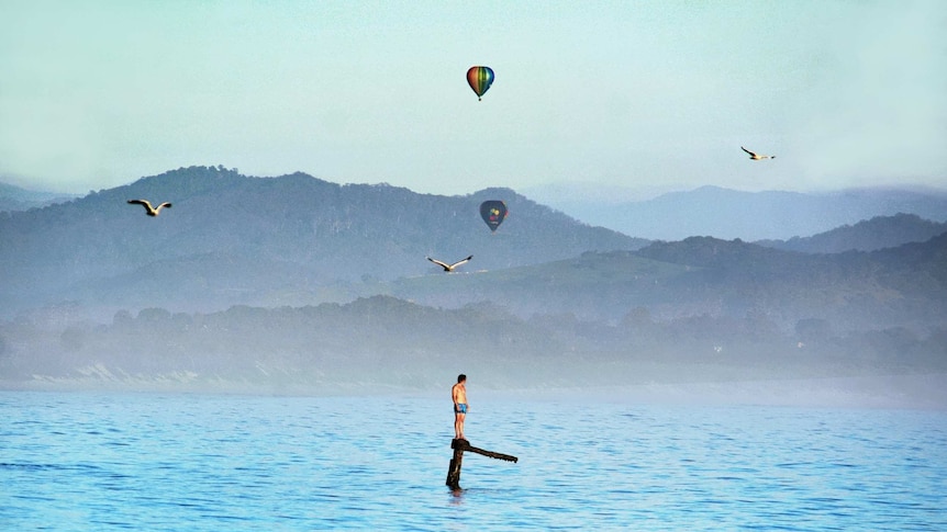 Byron Bay and balloon scene