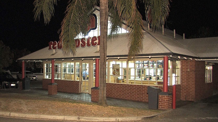 The Ballajura Red Rooster fast food restaurant which a man held up with a shotgun