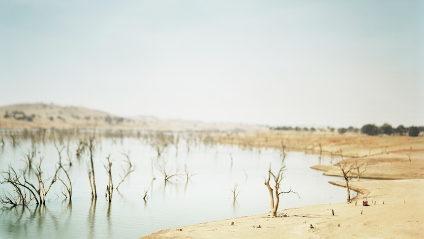 A drying lake.