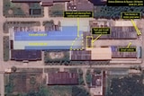 Satellite images showing the uranium enrichment plant