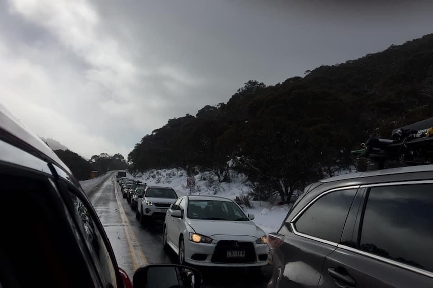 A landscape photo of the ski slopes at Perisher.