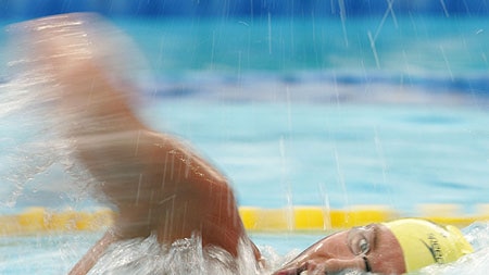 Grant Hackett battled to victory in the 800 metres freestyle. [File photo]