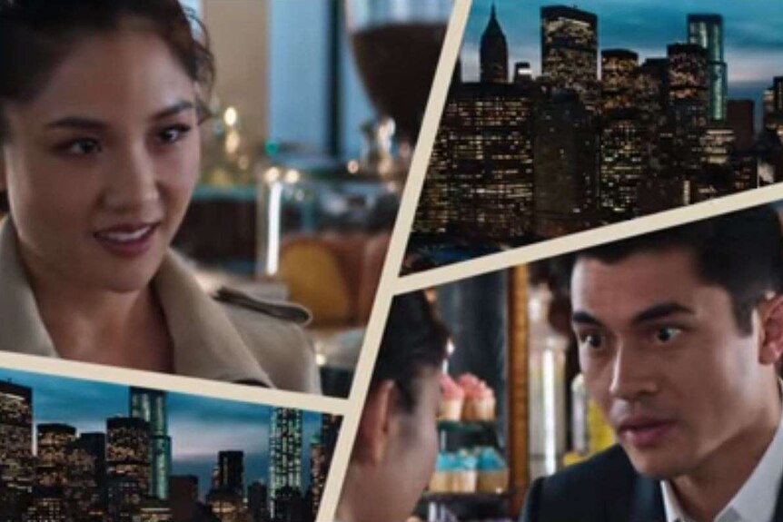 A screenshot of the trailer from the new movie Crazy Rich Asians.