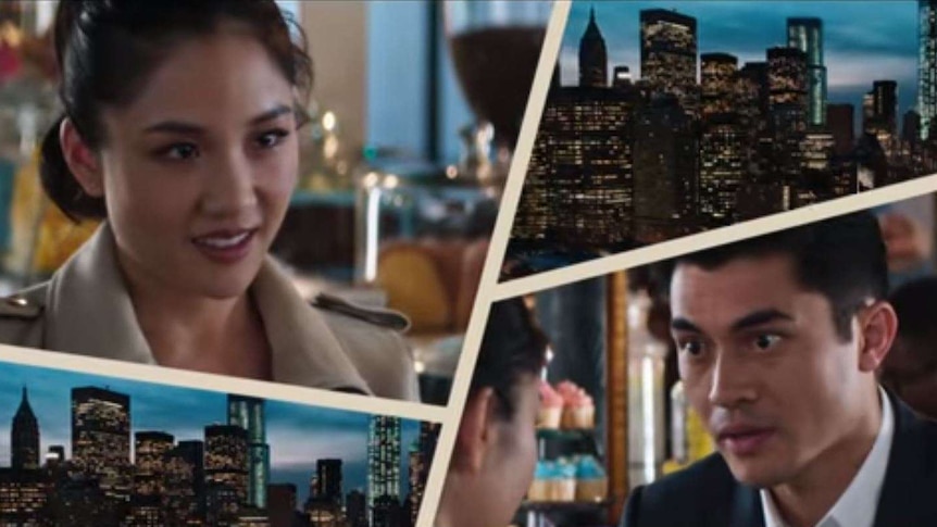 A screenshot of the trailer from the new movie Crazy Rich Asians.