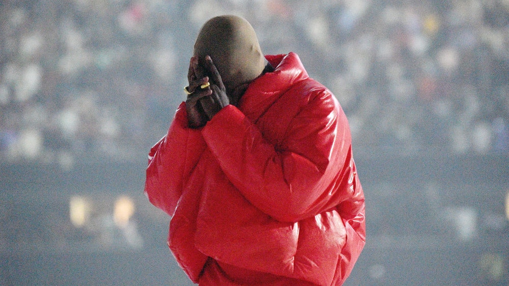 Kanye West at Mercedes-Benz stadium in Atlanta for DONDA listening event