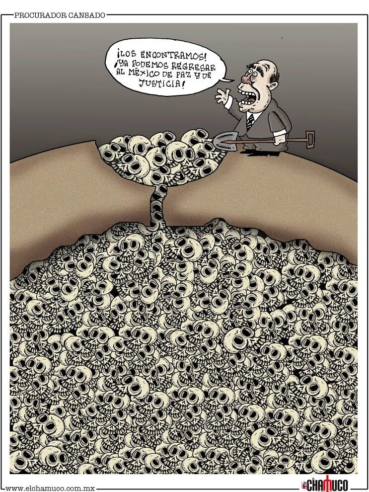 Mexico massacre cartoon supplied by Michael Vincent November 15, 2014