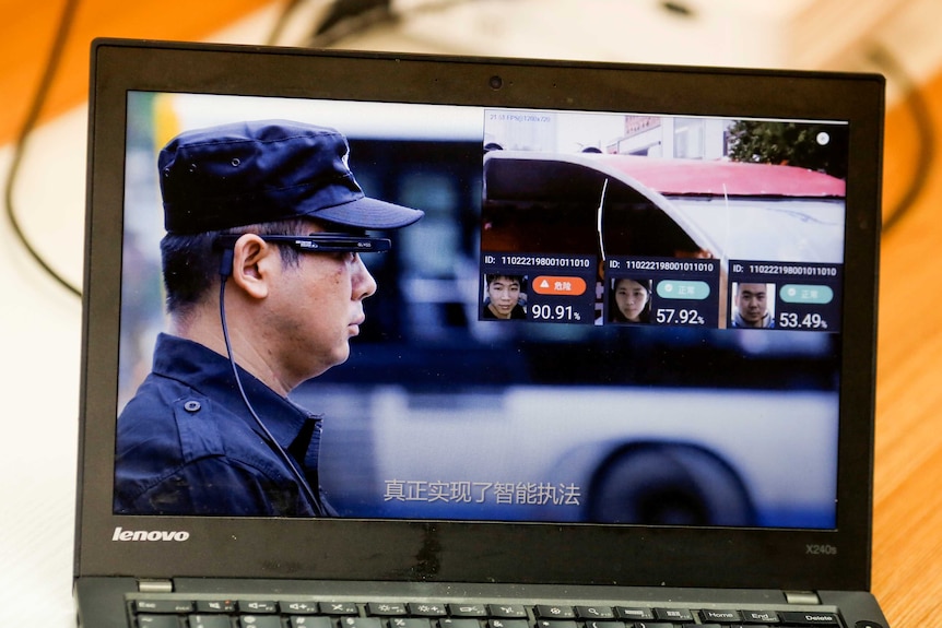 A promotion video shows an actor wearing LLVision facial recognition smart glasses.