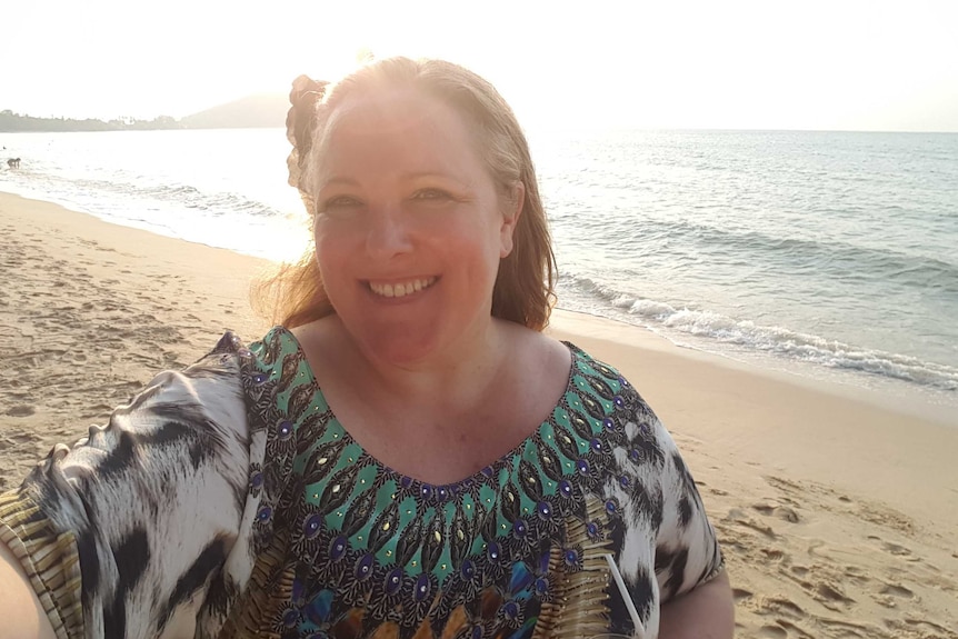 Natasha David on a beach