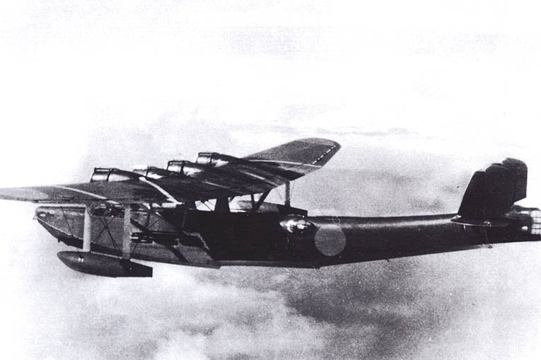 A Japanese Kawanishi H6K flying boat, similar to the aircraft which engaged in battle with Lt Robert Buel's Kittyhawk.