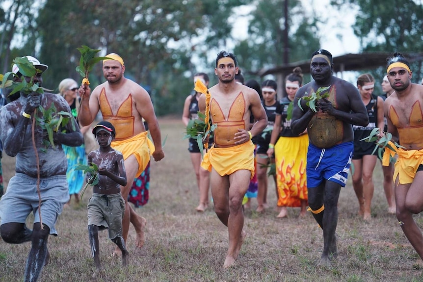 Traditional dancing is performed at Garma 2019.