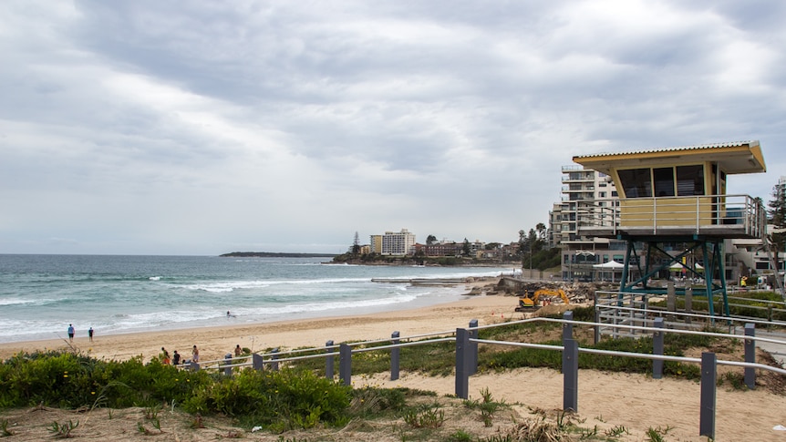 A surf lifesaving tower on Cronulla beach.