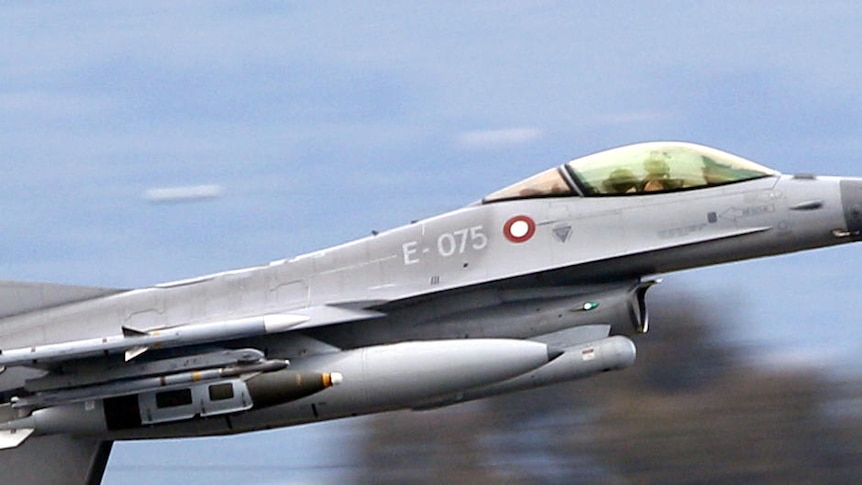 On its way: A Danish F-16 Fighting Falcon takes off from Sicily on March 21, 2011.