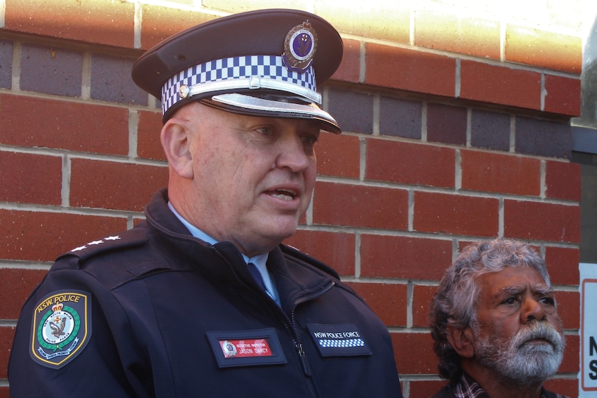 A policeman speaking.