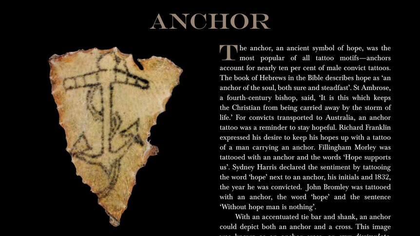 Page from Convict Tattoo book about anchor tattoos