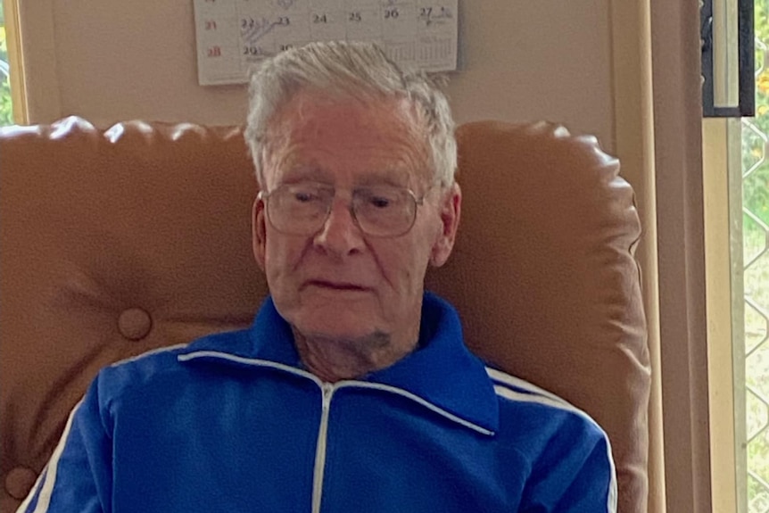 89-year-old man in blue jumper