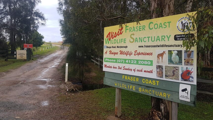 Fraser Coast Wildlife Sanctuary sign in 2018.