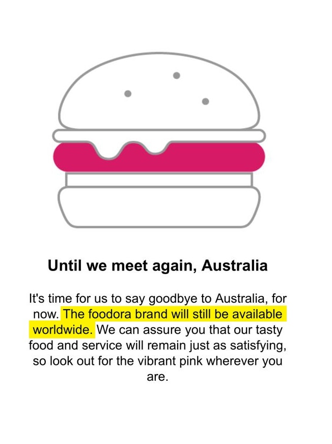 Screenshot of Foodora app, confirming its brand is still available worldwide (taken on August 25, 2018).