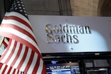 A view of the Goldman Sachs stall on the floor of the New York Stock Exchange.