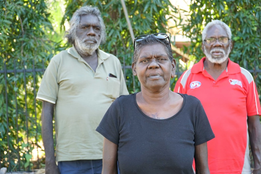 Dialysis patients Dianne Biritjalawuy Gondarra, Jeffrey Malawa Dhamarrandji and Alan Maratja Dhamarrandji, Darwin, 2020.