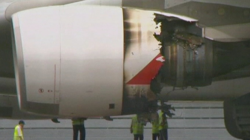 Qantas Rolls Royce engine after mid-flight explosion