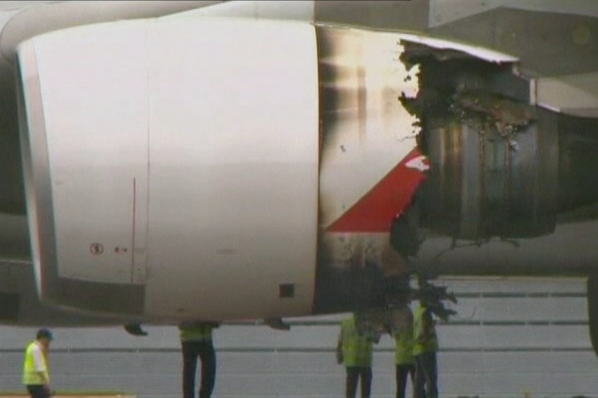 Qantas Rolls Royce engine after mid-flight explosion