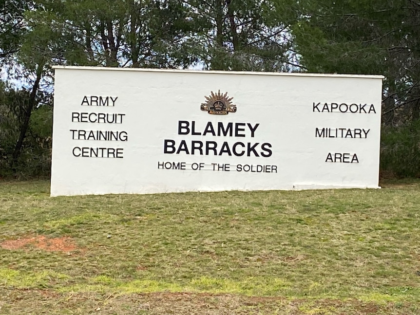 An entrance sign outside of the Kapooka Army Base near Wagga Wagga, in New South Wales.