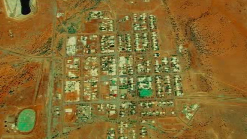 Aerial shot of Leonora, north of Kalgoorlie