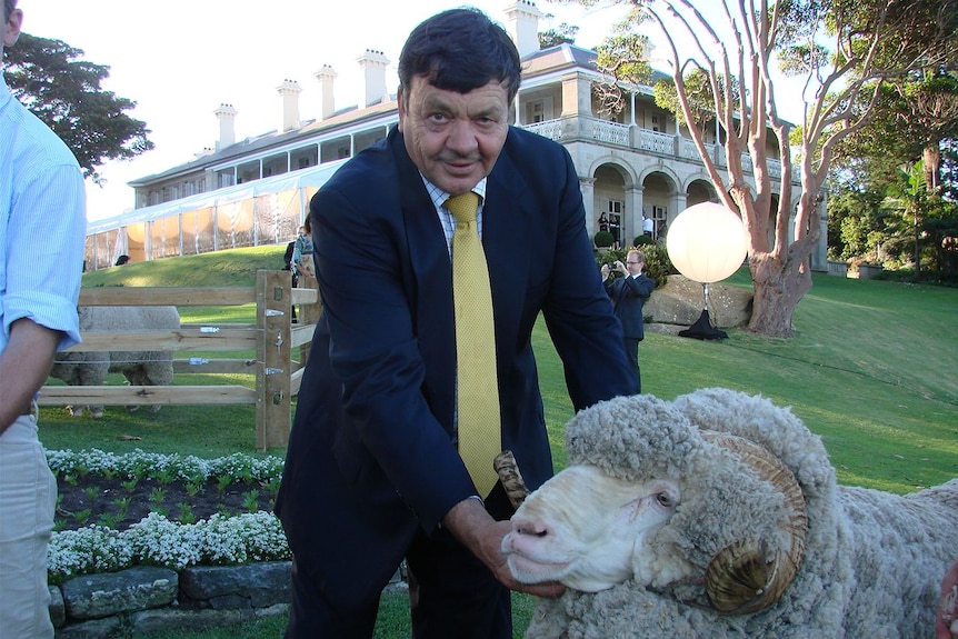 Wal Merriman, sheep breeder at Admiralty House