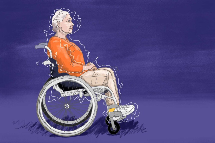 Illustration of older women in wheelchair