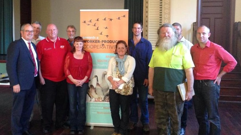 The Fleurieu Poultry Association with South Australian Agriculture Minister Leon Bignell