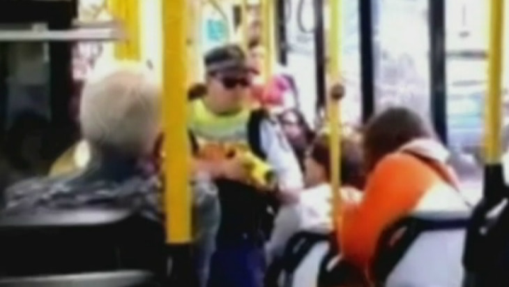 The man being tasered on a Sydney bus