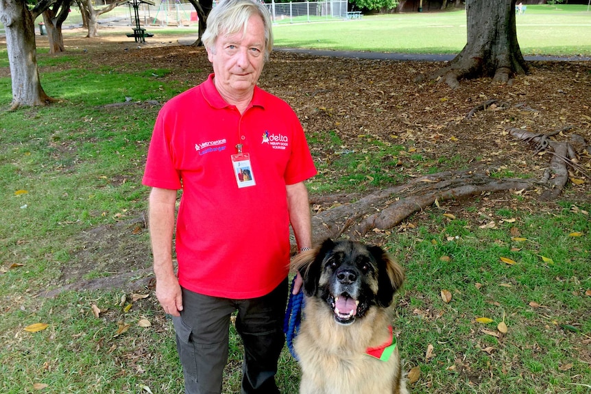 Arthur Jensen and his dog Anter