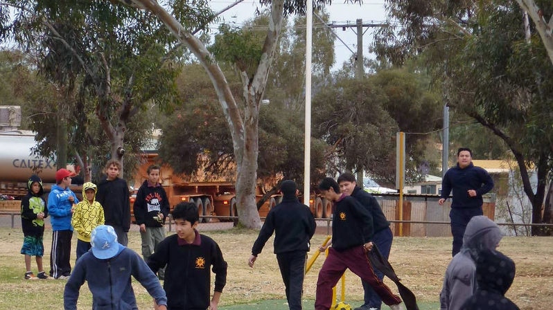 Asylum seeker kids play on first day of school in Leonora