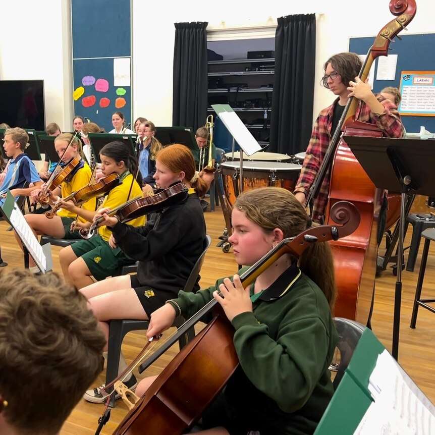 A youth orchestra rehearsal