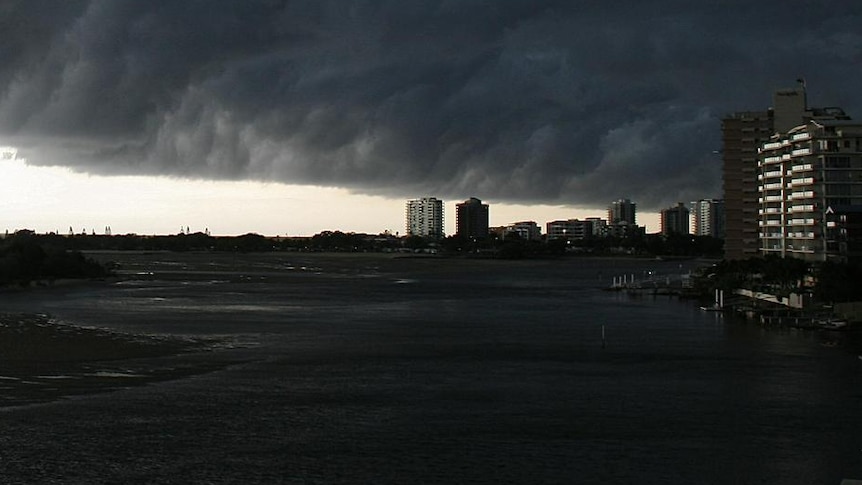 Storm clouds roll over Maroochydore