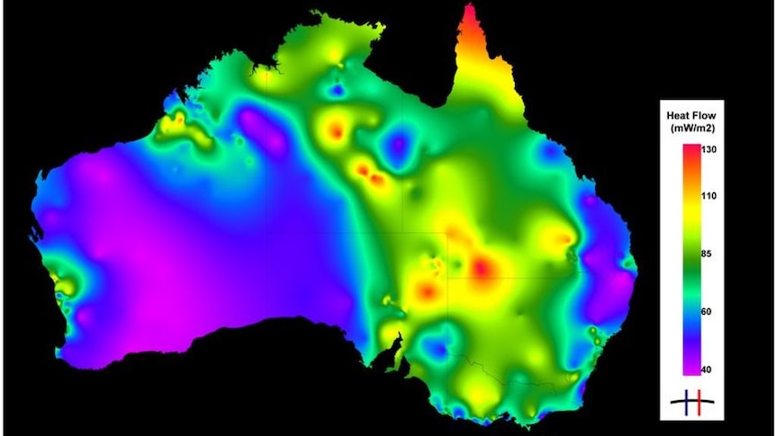 An underground heatmap of Australia.