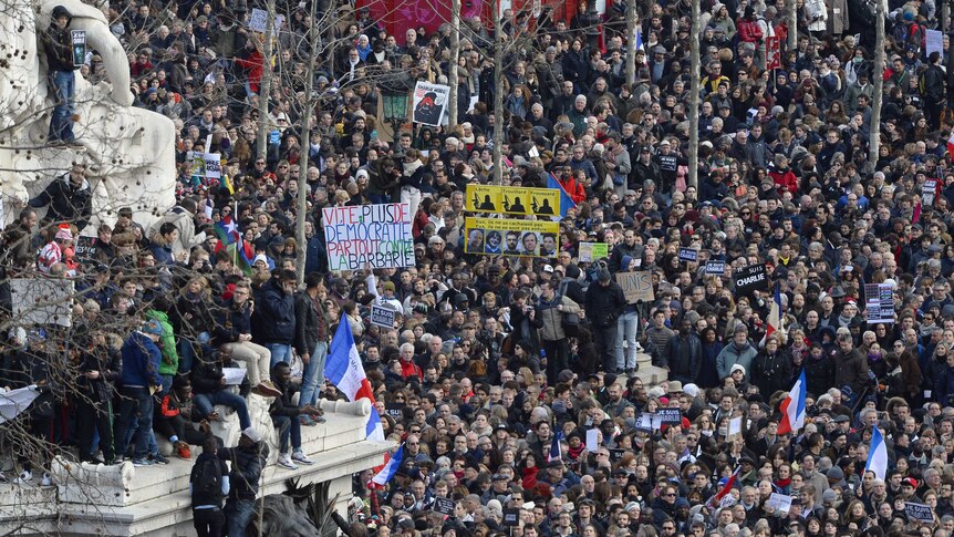 Masses attend rally in Paris, France